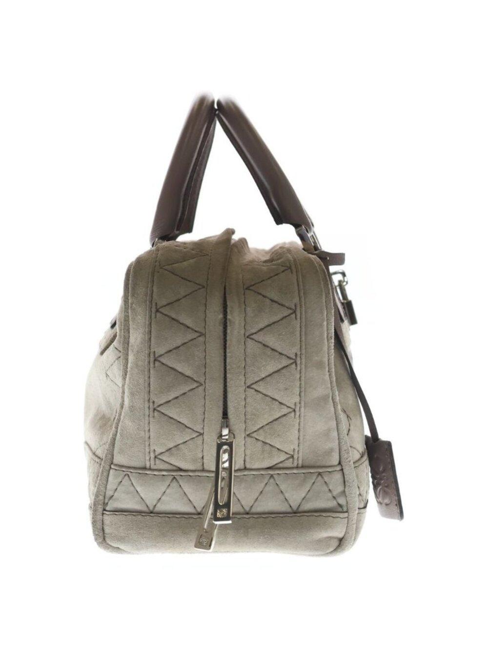 ★SOLD★ Loewe Amazona 28 Gray Suede Leather Handbag - Picture 3 of 6